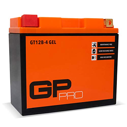 GP-PRO GT12B-4 12V 10Ah GEL Batería de arranque (compatible con YT12B-4 / YT12B-BS) (Sin necesidad de mantenimiento/Sellado) Moto Acumulador