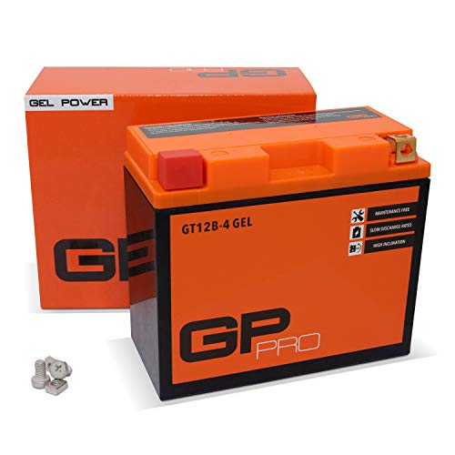 GP-PRO GT12B-4 12V 10Ah GEL Batería de arranque (compatible con YT12B-4 / YT12B-BS) (Sin necesidad de mantenimiento/Sellado) Moto Acumulador