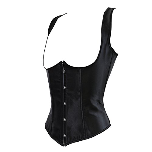 Grebrafan Satén Corset Corsé Bajo Pecho con Tirantes Underbust Talla Grande EU(48-50) 6XL