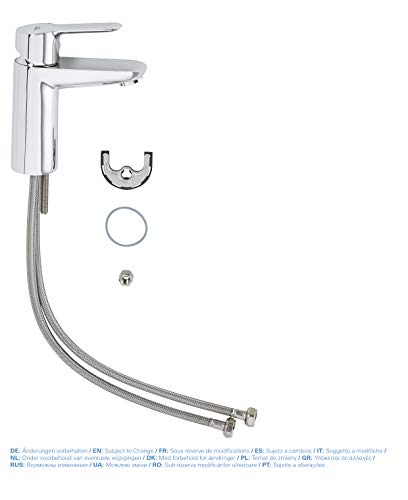 Grohe BauEdge - Grifo de lavabo de baño para instalación en un solo agujero. Tamaño S. Incluye sistema de ahorro de agua (Ref. 23330000)