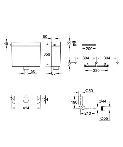 Grohe - Cisterna vista para WC, color blanco (Ref. 37406SH0)