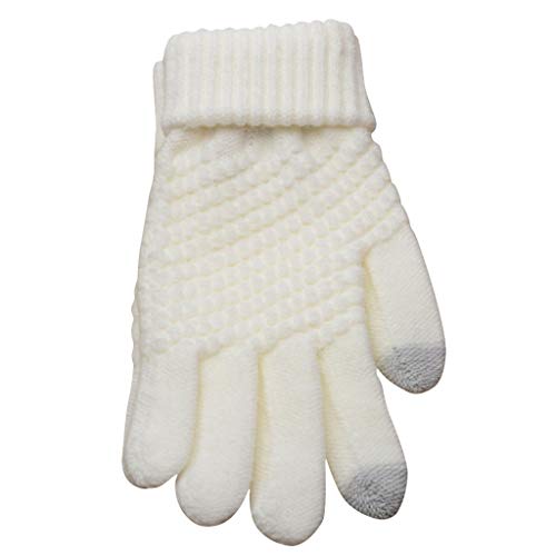 Guante La Magia de la Pantalla táctil Guantes sensoriales de los Guantes Guantes de Mujeres Hembra Stretch Knit del Invierno Manoplas Calientes Guante (Color : B)