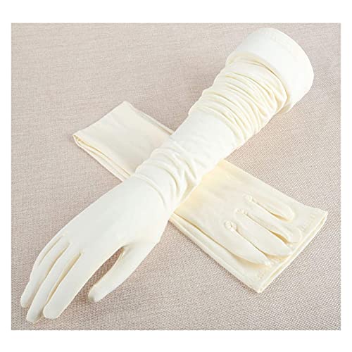 Guantes abrigados de invierno guantes de sol verano de dedo completo ciclismo en bicicleta delgados mitten Modelos largos for mujeres al aire libre UV Protección Guantes modales Mangas de sombrilla fo