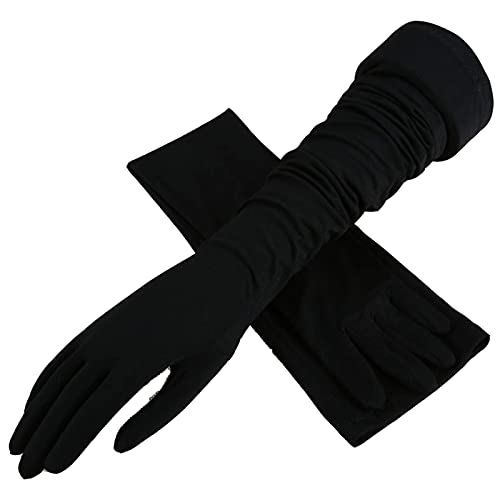 Guantes abrigados de invierno guantes de sol verano de dedo completo ciclismo en bicicleta delgados mitten Modelos largos for mujeres al aire libre UV Protección Guantes modales Mangas de sombrilla fo