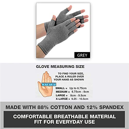 Guantes Anti-Artritis Medipaq® (Par) – Ofrecen Calor Y Compresión Para Ayudar A Aumentar La Circulación Reduciendo El Dolor Y Promover La Sanación (1 Par (Mediano))