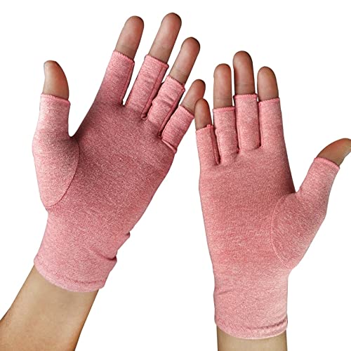 Guantes de presión Algodón Alivio del Dolor Guantes para el Cuidado de Las articulaciones Unisex Fitness Guantes de Medio Dedo Terapia Soporte de muñeca Guantes de compresión -a1-M