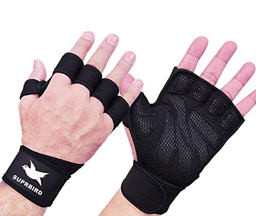 Guantes para Cross-fit, Guantes Gimnasio,Guantes Pesas,Protección Completa para la Palma y Agarre Extra Transpirable Antideslizante, para Ejercicio Pesas,Levantamiento de Pesas,para Hombres y Mujeres