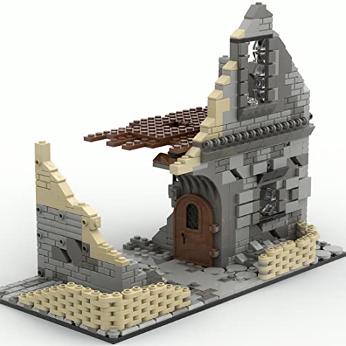 GUDA Juego de 740 piezas de construcción de escenas militares WW2 con barreras, armas, modelo arquitectónico, compatible con Lego