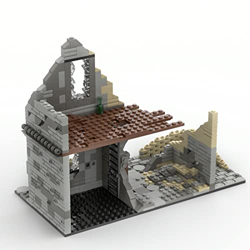 GUDA Juego de 740 piezas de construcción de escenas militares WW2 con barreras, armas, modelo arquitectónico, compatible con Lego