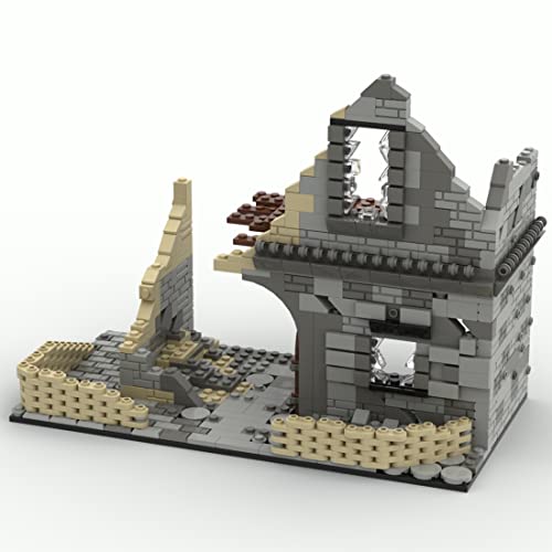 GUDA Juego de 740 piezas de construcción de escenas militares WW2 con barreras, armas, modelo arquitectónico, compatible con Lego