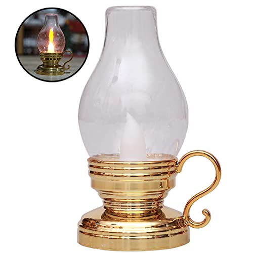 Gujugm Linterna LED Vintage con Pilas, Llama Parpadeante, Vela de Aceite de Navidad, luz LED, acción de Gracias para Acampar, jardín, decoración del hogar