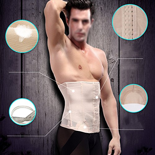 GUOCU Hombre Calzoncillos Bóxer con Faja Reductora Ropa Interior Moldeador Pantalones Adelgazante Suave Transpirable Shapewear Piel L