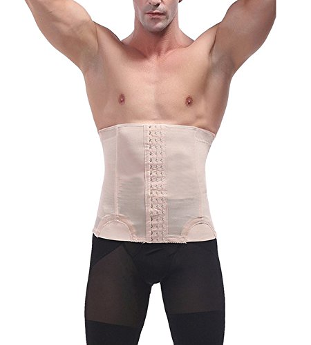 GUOCU Hombre Calzoncillos Bóxer con Faja Reductora Ropa Interior Moldeador Pantalones Adelgazante Suave Transpirable Shapewear Piel L