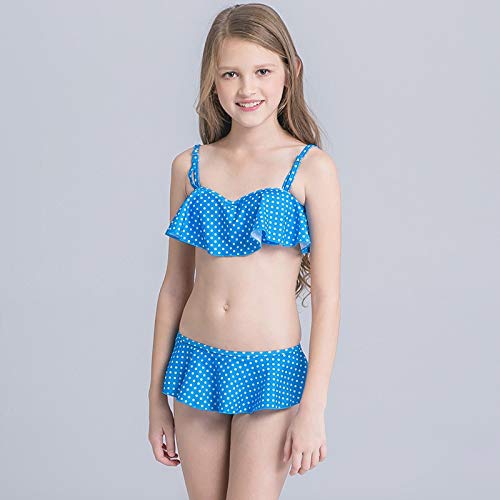 GUOZI Bikini Dot Traje de baño para niñas Traje de baño para niños de Dos Piezas Volante Bikini para niños por 3-16 años Falda de niño Trajes de baño Empujar hacia Arriba