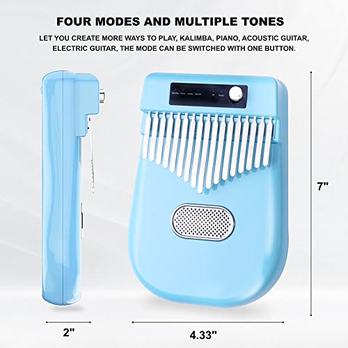 Gyj&mmm Kalimba Pulgar Piano 17 Teclas, Kalimba electrónica USB, Bluetooth Compatible con Altavoces Pulgar del Dedo del Piano portátil Piano Regalo Instrumento,Oro