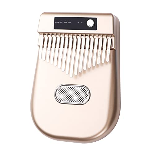 Gyj&mmm Kalimba Pulgar Piano 17 Teclas, Kalimba electrónica USB, Bluetooth Compatible con Altavoces Pulgar del Dedo del Piano portátil Piano Regalo Instrumento,Oro