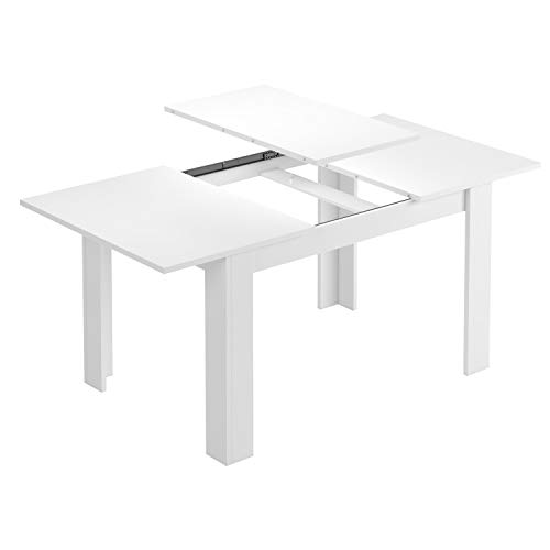 Habitdesign Mesa de Comedor Extensible, Mesa salón o Cocina, Acabado en Color Blanco Artik, Modelo Kendra, Medidas: 140-190 cm (Largo) x 90 cm (Ancho) x 78 cm (Alto)