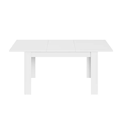 Habitdesign Mesa de Comedor Extensible, Mesa salón o Cocina, Acabado en Color Blanco Artik, Modelo Kendra, Medidas: 140-190 cm (Largo) x 90 cm (Ancho) x 78 cm (Alto)