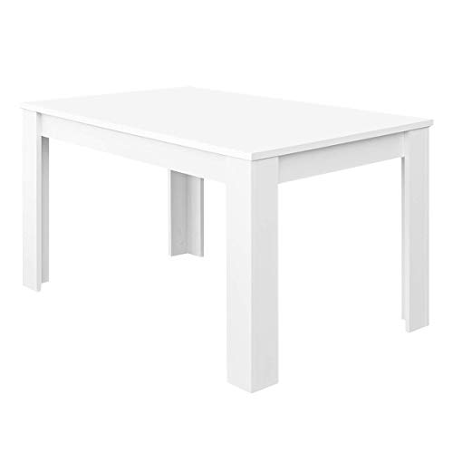 Habitdesign Mesa de Comedor Extensible, Mesa salón o Cocina, Acabado en Color Blanco Artik, Modelo Kendra, Medidas: 140-190 cm (Largo) x 90 cm (Ancho) x 78 cm (Alto)