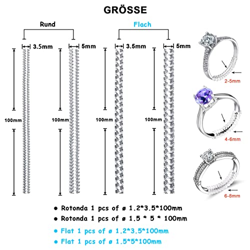 Haiou Ajustador de Tamaño de Anillo para Anillos Sueltos, Reductor De Anillo Invisible, Protector de Anillo Invisible Transparente, Adecuado para Todos Los Anillos De Hombres y Mujeres-4 Piezas