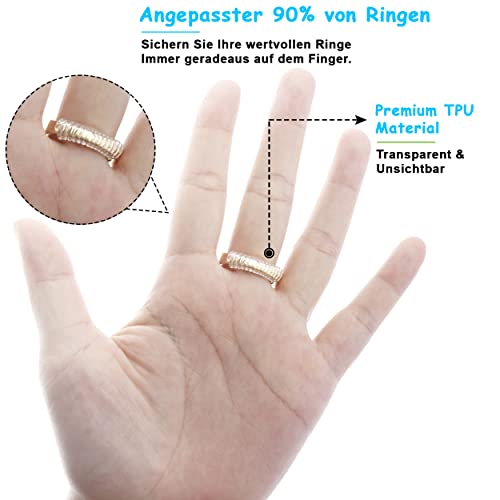 Haiou Ajustador de Tamaño de Anillo para Anillos Sueltos, Reductor De Anillo Invisible, Protector de Anillo Invisible Transparente, Adecuado para Todos Los Anillos De Hombres y Mujeres-4 Piezas