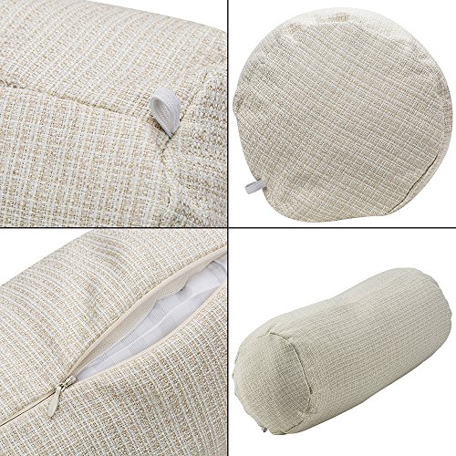 HALOVIE Almohada Lectura Ajustable de Cuña y Triángulo Cabecera Tapizado Almohada Lumbar Cervical Almohada Triangular para Sofá Cama Oficina y Silla Cojines Cama para Respaldo 47 * 45 * 23cm Marfil