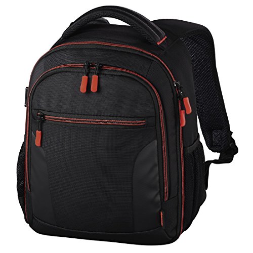 Hama Miami - Mochila para equipo fotográfico (Funda tipo mochila, Universal, Negro, Rojo), 00139856