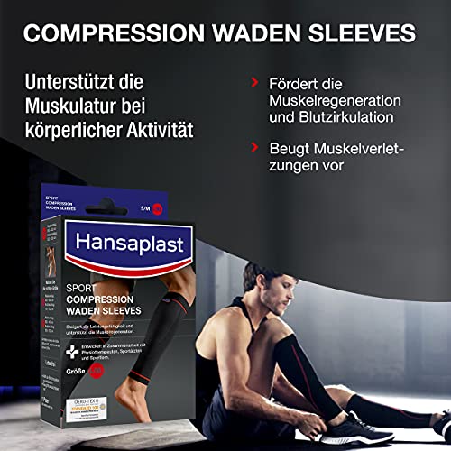 Hansaplast Sport Compression Wear Medias de compresión para pantorrilla para dar soporte a la musculatura, 1 par, tamaño L/XL