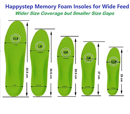 Happystep Plantillas ortopédicas para la sujeción del arco fabricadas en Espuma de memoria de primera calidad con excelente amortiguación y absorción de impactos (Talla L: 44,5 – 46 UE)