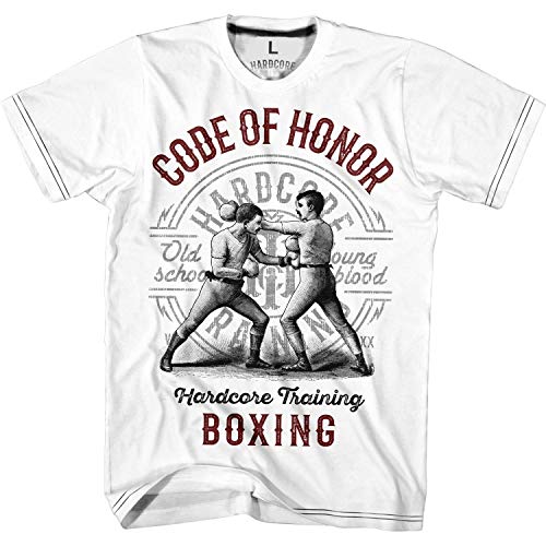 Hardcore Training Code of Honor White Camiseta Hombre Fitness Workout Ejercicio Corriendo Running Ropa Basica Deportiva