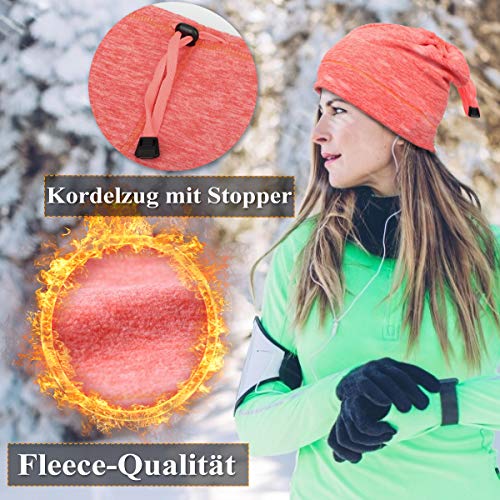 HASAGEI Calentadores de Cuello Mascarilla Pasamontañas de Forro Polar Multifuncional para Hombre y Mujer para Esquí Ciclismo Senderismo Moto Correr Aire Libre (Naranja)