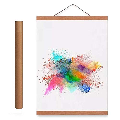 Hatytoyu Pittura a Olio di betulla di Arte astratta Stampata su Tela di canapa per soggiorno Modern Wall Art Landscape Decor Home Decor-50x75CM Frame