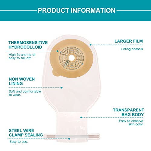 HEALLILY 10 Unidades de Bolsas de Ostomia de Una Pieza Bolsas de Colostomia Bolsas de Ostoma Escurribles para Colonoscopia CUIDADO DE Estoma con Cierre de Lazo Torcido