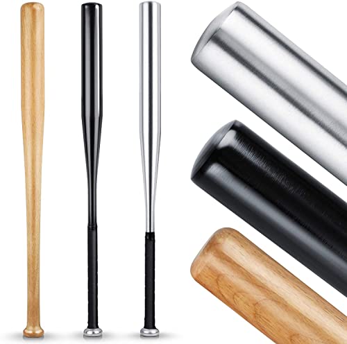 Heldenwerk Bate de Béisbol Defensa Personal de Madera o Aluminio - Bates de Beisbol 31 Pulgadas con asa Antideslizante - Bate de Baseball