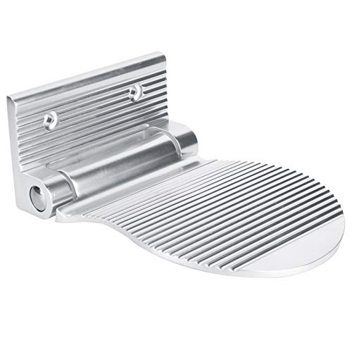 HERCHR Reposapiés de Ducha, reposapiés, Espacio de Montaje en Pared, Pedal de Aluminio Antideslizante para Pasillo, Entrada, baño(Plata)