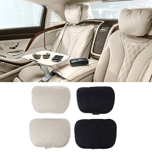 hergon almohada de viaje, 2 unidades universal Auto reposacabezas almohada cervical Clase S Ultra Suave Cojín para Mercedes Benz Maybach, beige, pequeño