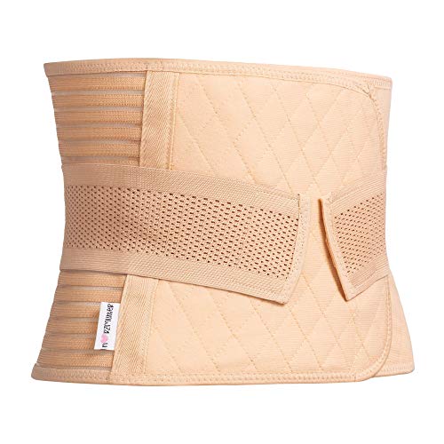 Herzmutter Soporte Banda posparto - Banda Abdominal - Cinturón de recuperación de Maternidad - Corsé elástico - Talladora del Cuerpo Mujer - Recuperación-Ajustable-Apoyar - 3500 (S, Beige)