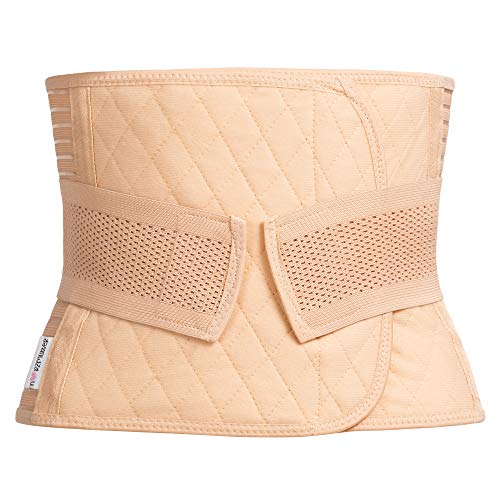 Herzmutter Soporte Banda posparto - Banda Abdominal - Cinturón de recuperación de Maternidad - Corsé elástico - Talladora del Cuerpo Mujer - Recuperación-Ajustable-Apoyar - 3500 (S, Beige)