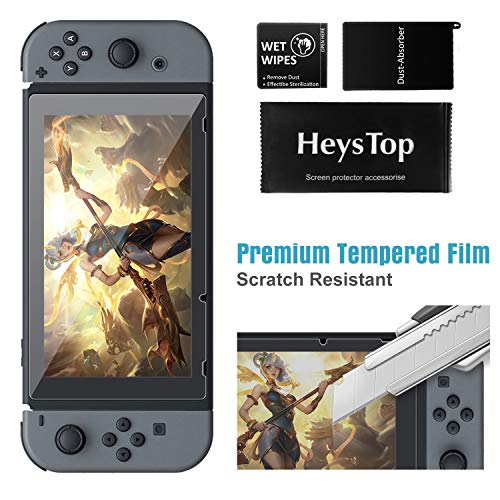 HEYSTOP Kit de Accesorios 12 en 1 Compatible con Nintendo Switch, con Funda de Transporte, TPU Cubierta Protectora, Grip y Volante, Soporte,Protector de Pantalla,Apretones de Pulgar, Cable USB (Gris)