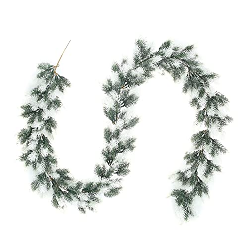 HFQNDZ LHLL 1.8m Artificial Pino Aguja Guirnalda Navidad Decorativo Copo de Nieve Ramas de Pino Guirnalda Verde Hojas de Guirnalda Pared Pared (Color : A)