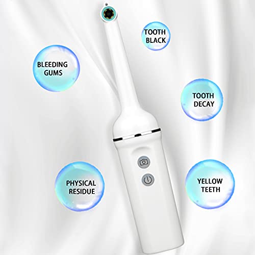 HHYGR Endoscopio Intraorale Visual HD, Laringoscopio de Espejo Dental Oral, Cámara de Observación Oral de 6 Luces Led, Compatible con Android E iOS