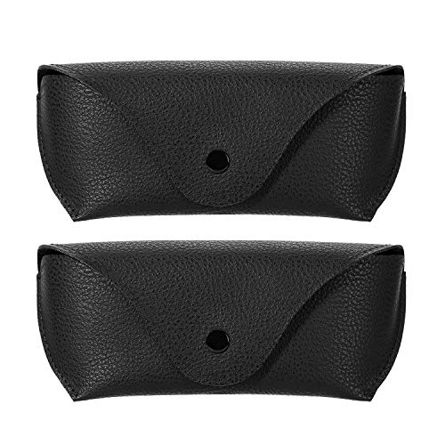 Hifot funda gafas cuero 2 piezas, PU cuero suaves viaje Estuche para Gafas de caso bolsa mujer hombre niño