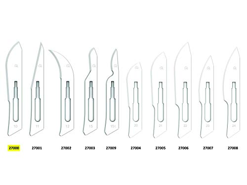 Hojas de acero al carbono Gima Razormed 27000, N10, estéril (Paquete de 100 unidades).
