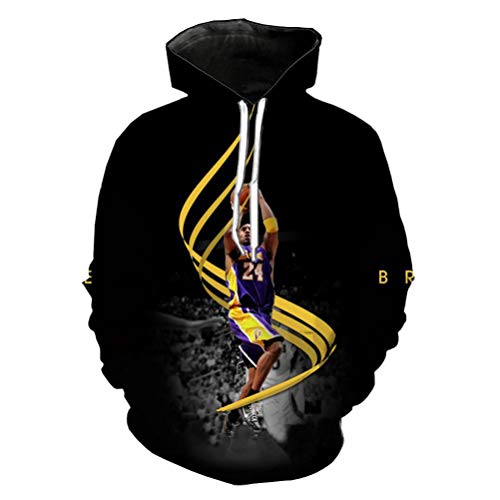 Hombre Mujer K-obe B-ry-Ant Impresión Sudaderas con Capucha Jerséis Manga Larga Casual Sport Tallas Grandes Suéter Sweat Hoodie (F,Large)