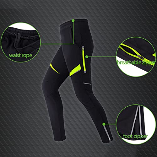 Hombre Mujere Ciclismo Pantalones De Ciclismo Inviernopoliéster Bicicleta Pantalones Pantalones/Sobrepantalón Pantalones Cortos Ropa Interior Resistente,Verde,XXL