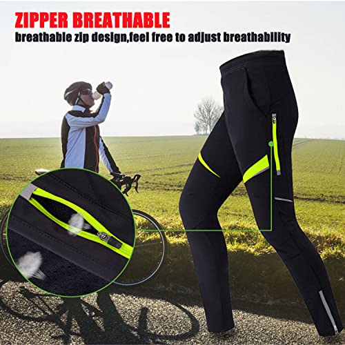 Hombre Mujere Ciclismo Pantalones De Ciclismo Inviernopoliéster Bicicleta Pantalones Pantalones/Sobrepantalón Pantalones Cortos Ropa Interior Resistente,Verde,XXL