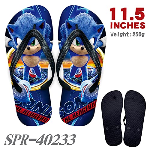 Hombres Flip Flops Zapatos De Bateo Anime Sonic Slippers Boy Mujeres Parejas De Verano Dibujos Animados Sandalias Ocio Zapatos De Playa Non-Soft Shoe Shoes-A5_38-43（290Mm）