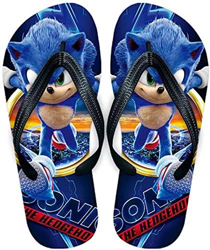 Hombres Flip Flops Zapatos De Bateo Anime Sonic Slippers Boy Mujeres Parejas De Verano Dibujos Animados Sandalias Ocio Zapatos De Playa Non-Soft Shoe Shoes-A5_38-43（290Mm）