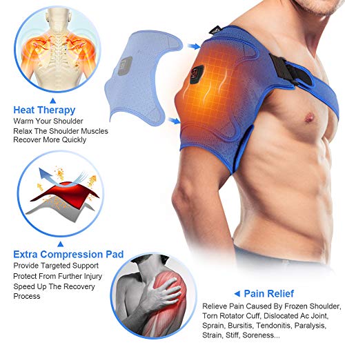 Hombro Apoyo Terapia de calor para hombres y mujeres, neopreno Compresión Apoyo de Hombro para el hombro congelado, manguito rotatorio, Ac articulación dislocada, Hombro izquierdo o derecho