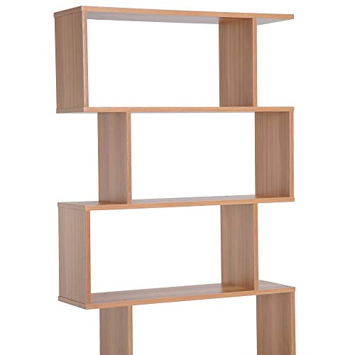 HOMCOM Estantería Librería 6 Estantes Comedor Salón Diseño Moderno Montaje de Pared 80x23x192cm Madera